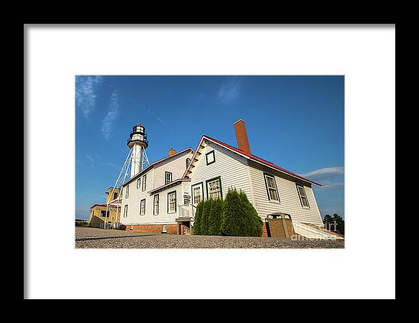 Michigan Lighthouse Framed Print featuring the photograph Whitefish Point Lighthouse -3496 Michigan's Upper Peninsula by Norris Seward