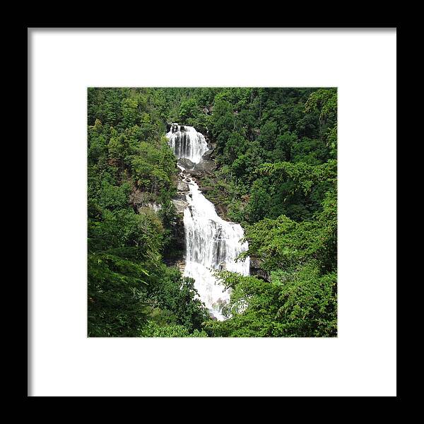 Upper Whitewater Falls Nc Highest Waterfall In Eastern Us Nc Waterfalls Appalachian Waterfalls Mountain Waterfall Wilderness Waterfall Wild Waterfall Giant Waterfall Framed Print featuring the photograph Whitewater Falls by Joshua Bales