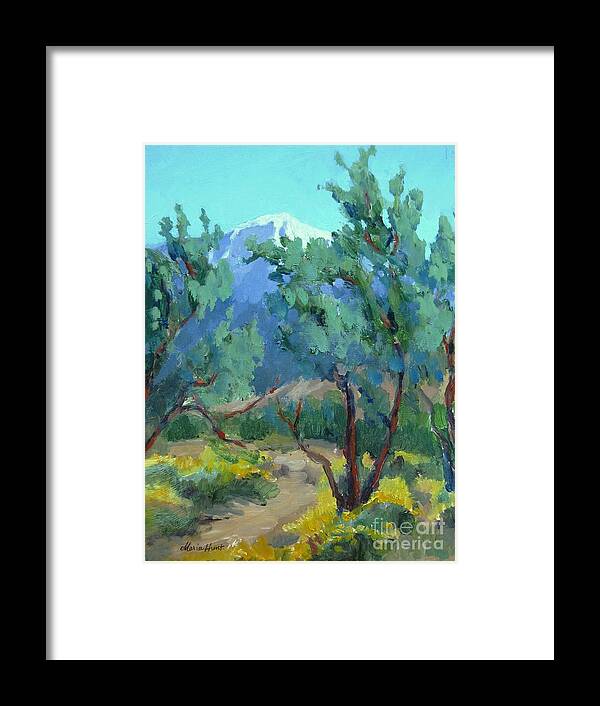 Landscape Framed Print featuring the painting Whitewater Preserve Palm Springs by Maria Hunt
