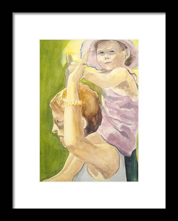 Child Framed Print featuring the painting Who's in Charge Here by Edith Hunsberger