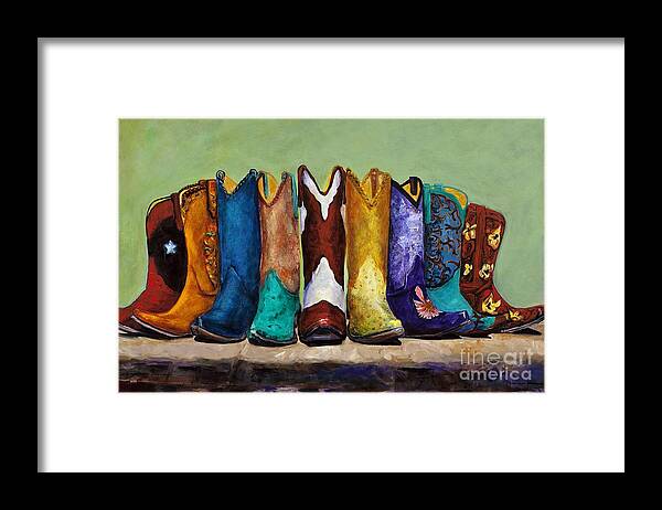 Cowboys Framed Print featuring the painting Why Real Men Want to be Cowboys by Frances Marino