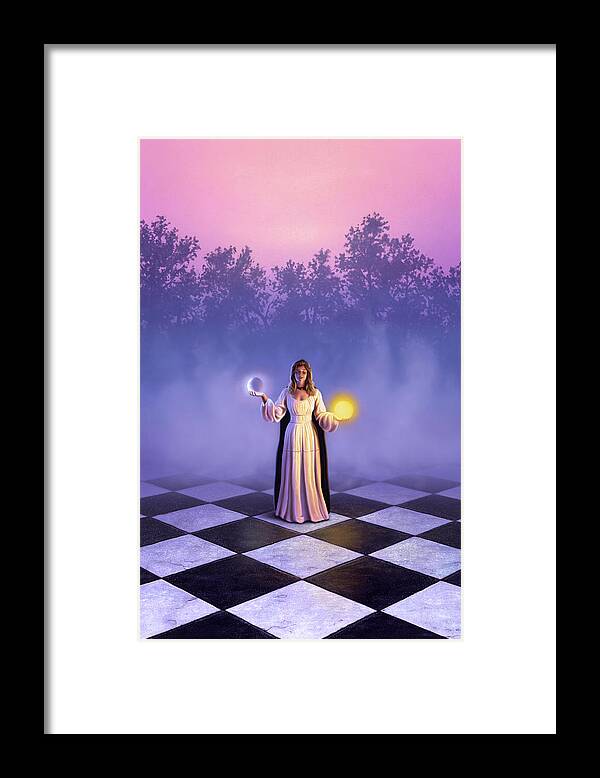 Woman Framed Print featuring the painting Wiccan Dawn by Jerry LoFaro