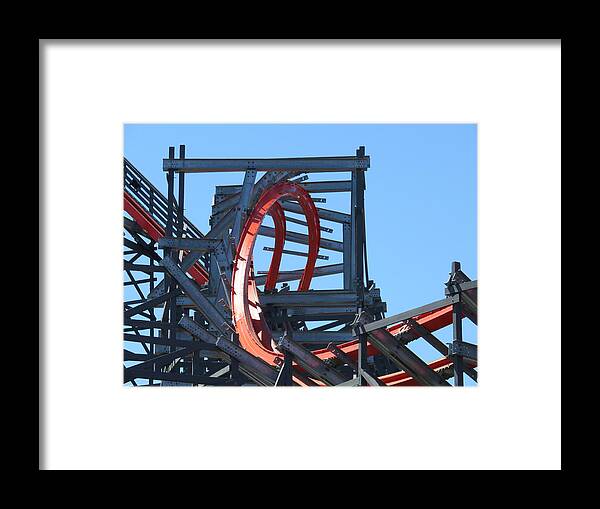 Wicked Cyclone Rocky Mountain Construction Six Flags New England Agawam Ma Framed Print featuring the photograph Wicked Cyclone Stall by Tcr