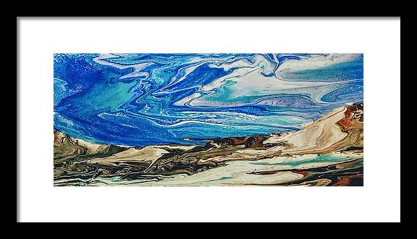 Acrylic Framed Print featuring the painting Wiinter at the Beach by Betsy Carlson Cross
