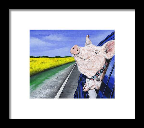 Pig Framed Print featuring the painting Wilbur by Twyla Francois
