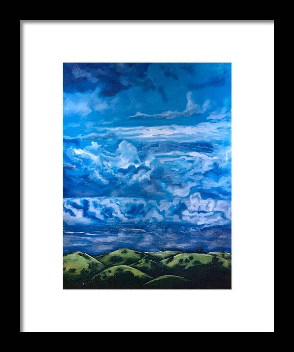 Sky Framed Print featuring the painting Wild Blue by Joel Tesch