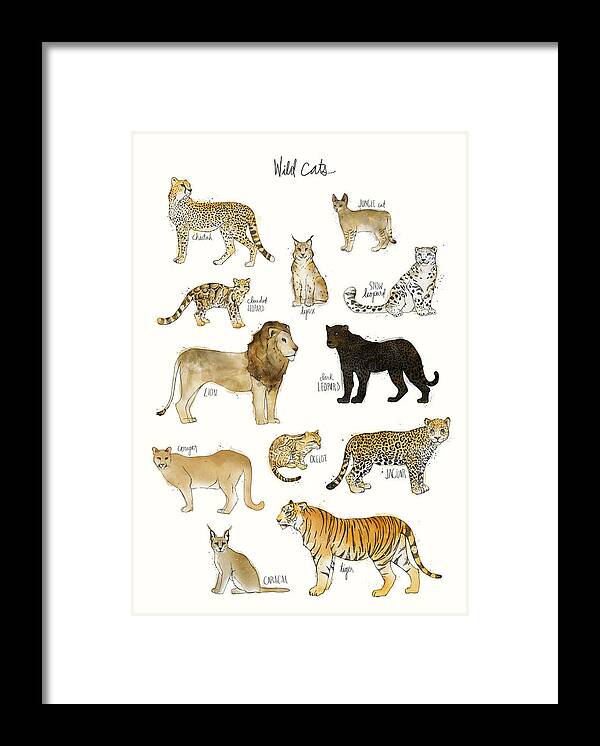 Wild Framed Print featuring the painting Wild Cats by Amy Hamilton