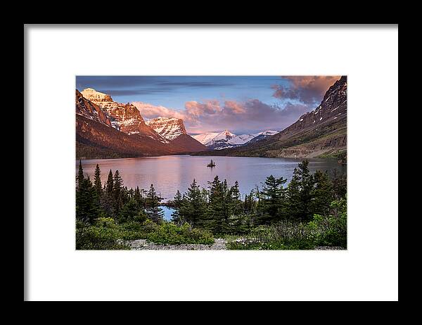 Glacier National Park Framed Print featuring the photograph Wild Goose Island Morning 1 by Greg Nyquist