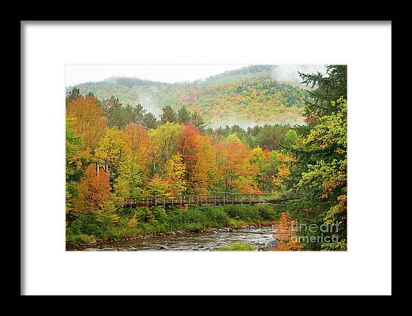 Autumn Framed Print featuring the photograph Wild River Bridge by Susan Cole Kelly