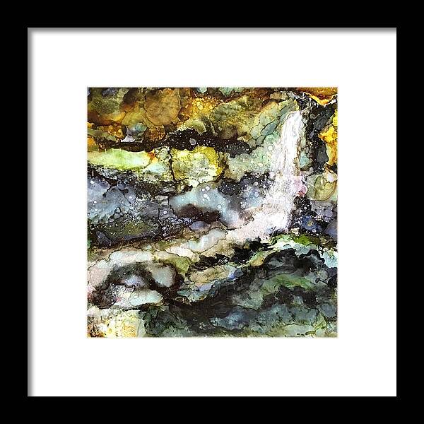 Waterfall Framed Print featuring the painting Wilderness Waterfall by Sandra Lee Scott
