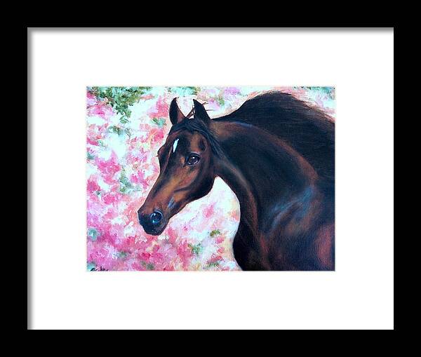 Horse Canvas Prints Framed Print featuring the painting Wildfire by Dr Pat Gehr