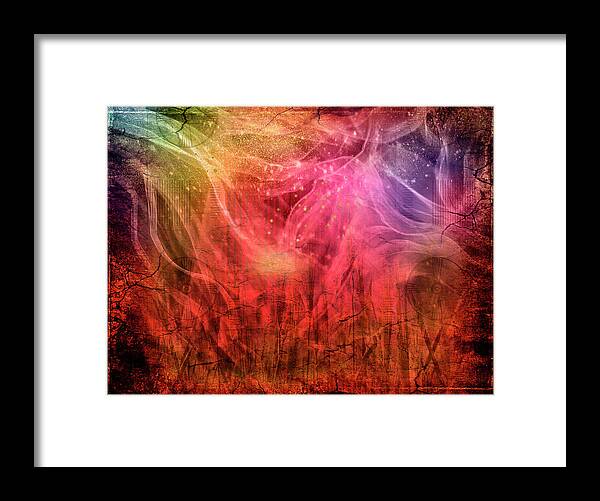 Wildfire Framed Print featuring the digital art Wildfire by Linda Carruth