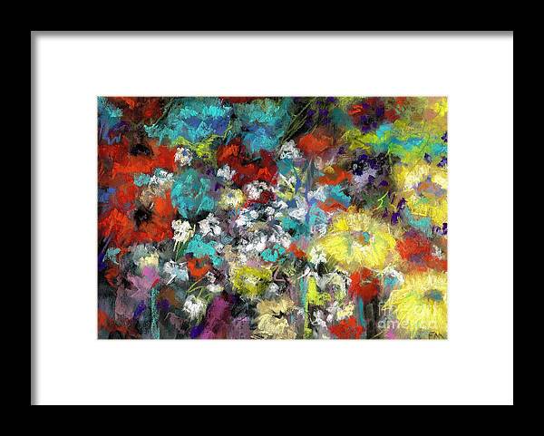 Flowers Framed Print featuring the painting Wildflower Field by Frances Marino
