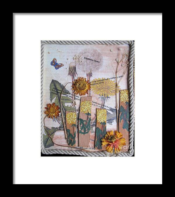 Collage Framed Print featuring the mixed media Wildflower Honey by Sandy McIntire