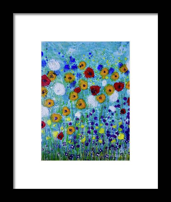 Painting Framed Print featuring the painting Wildflowers Never Fade by Amy Stielstra
