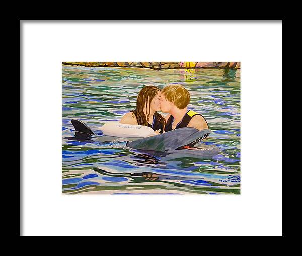 Ocean Framed Print featuring the painting Will You Marry Me by Terry Honstead