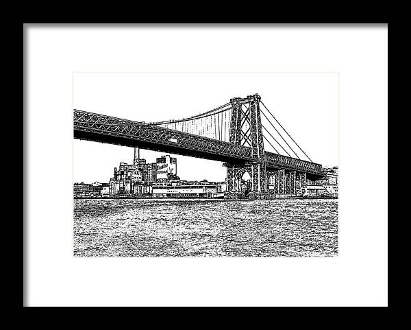 Williamsburg Bridge Framed Print featuring the photograph Williamsburg Bridge 1.1 - New York by Frank Mari
