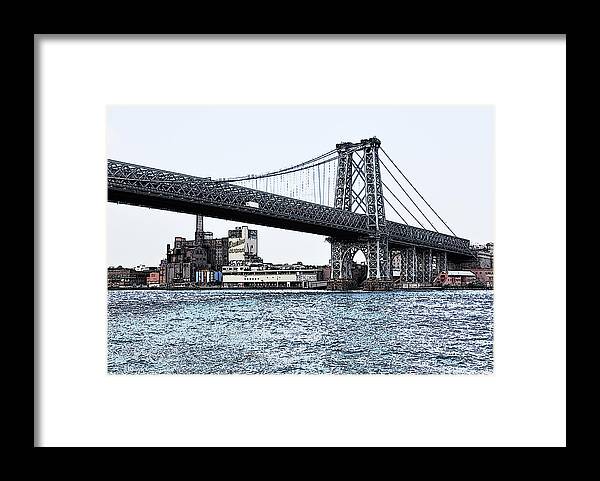 Williamsburg Bridge Framed Print featuring the photograph Williamsburg Bridge 1.2 - New York by Frank Mari