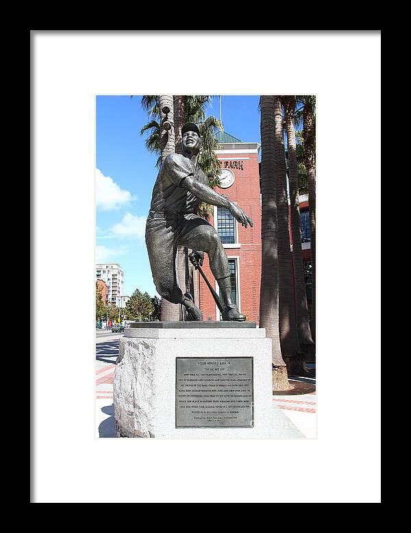 San Francisco Framed Print featuring the photograph Willie Mays at San Francisco Giants ATT Park . 7D7636 by Wingsdomain Art and Photography