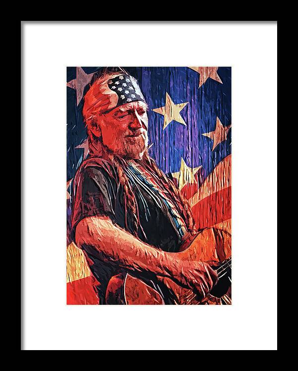 Willie Nelson Framed Print featuring the digital art Willie Nelson by Zapista OU