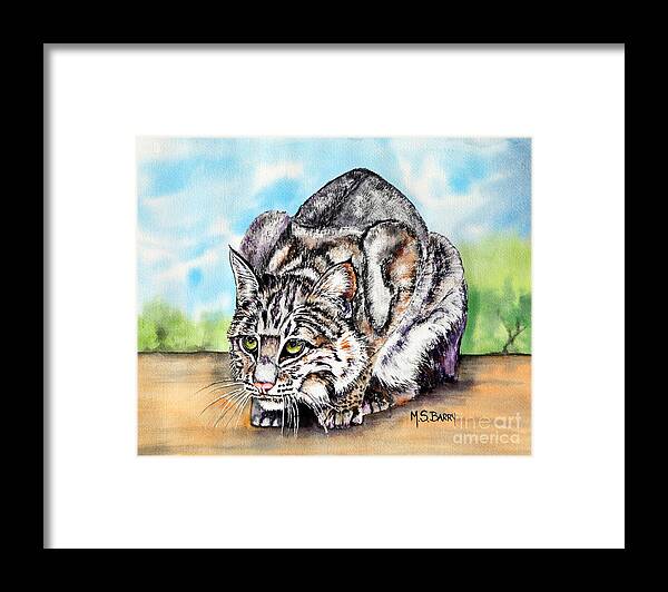 Bobcat Framed Print featuring the painting Willow by Maria Barry