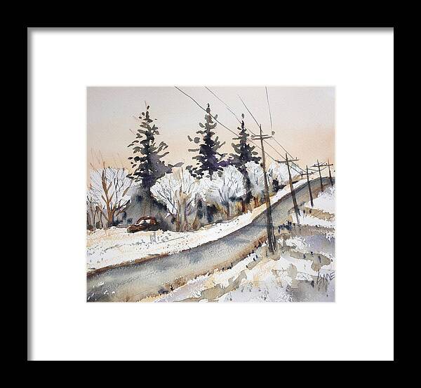 Winter Framed Print featuring the painting Willow Springs Road by Lynne Haines
