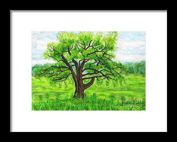 Painting Framed Print featuring the painting Willow tree, painting by Irina Afonskaya
