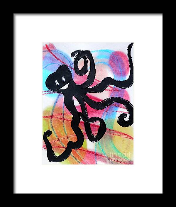 Octopus Framed Print featuring the painting Willy Nilly by Barbara Leigh Art