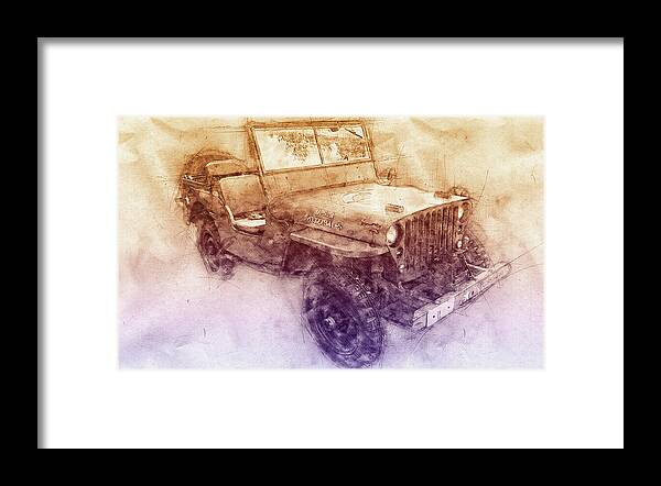 Willys Mb Framed Print featuring the mixed media Willys MB 2 - Ford GPW - Jeep - Automotive Art - Car Posters by Studio Grafiikka