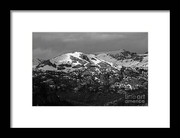 Wind River Moutains Framed Print featuring the photograph Wind River Mountains black and white by Edward R Wisell