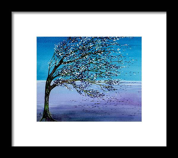 Watercolor Framed Print featuring the painting Windblown by Brenda Owen