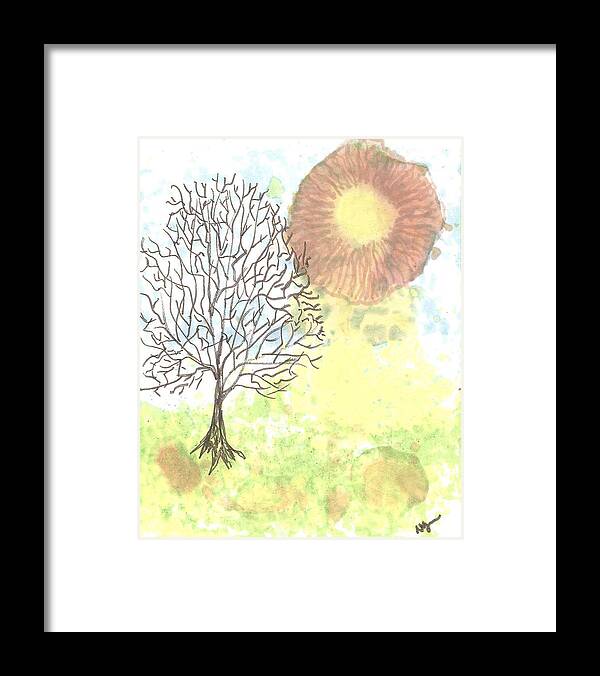 Tree Framed Print featuring the mixed media Windblown Three by Wayne Potrafka