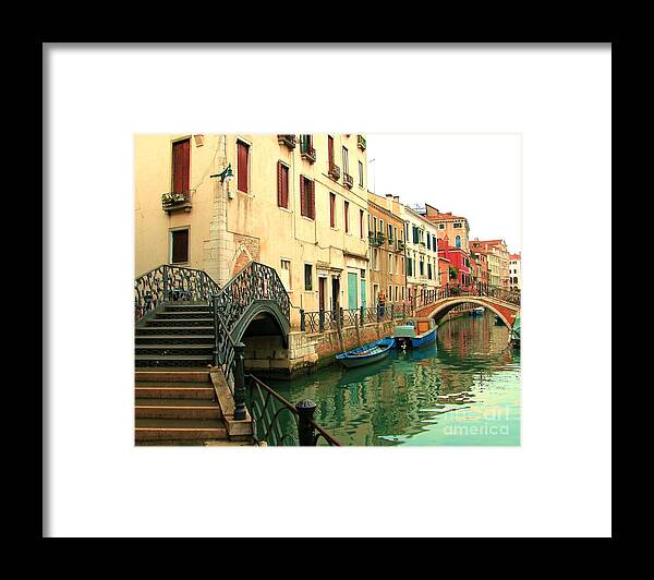 Venice Framed Print featuring the photograph Winding Through The Watery Streets of Venice by Barbie Corbett-Newmin