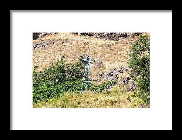 Windmill Framed Print featuring the photograph Windmill Aerator for Ponds and Lakes by David Gn