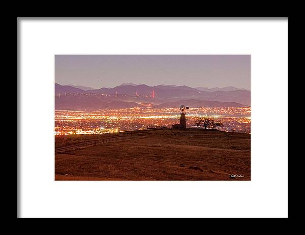 Windmill Framed Print featuring the photograph Windmill at Night by Tim Kathka
