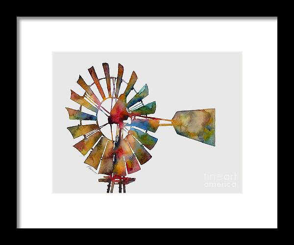 Windmill Framed Print featuring the painting Windmill by Hailey E Herrera