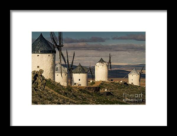 Windmills Framed Print featuring the photograph Windmills of La Mancha by Heiko Koehrer-Wagner