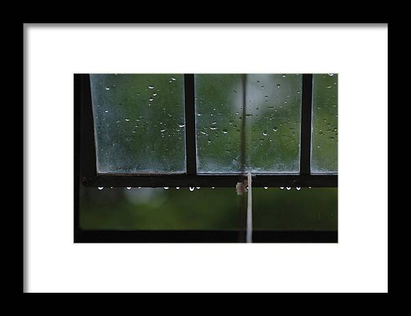 Window Framed Print featuring the photograph Window and Raindrops-2 by Steve Somerville