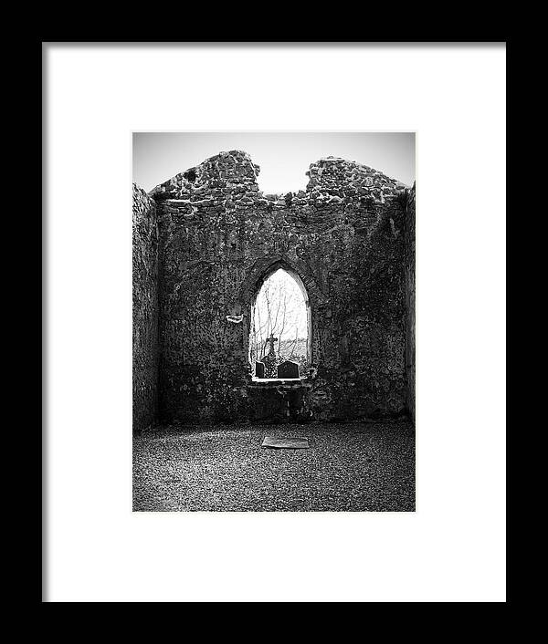 Ireland Framed Print featuring the photograph Window at Fuerty Church Roscommon Ireland by Teresa Mucha