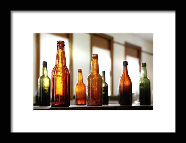 Colorado Framed Print featuring the photograph Window Bottles by Marilyn Hunt