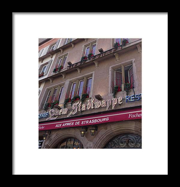 Alsace Framed Print featuring the photograph Window Boxes at Zuem Stadtwappe by Teresa Mucha