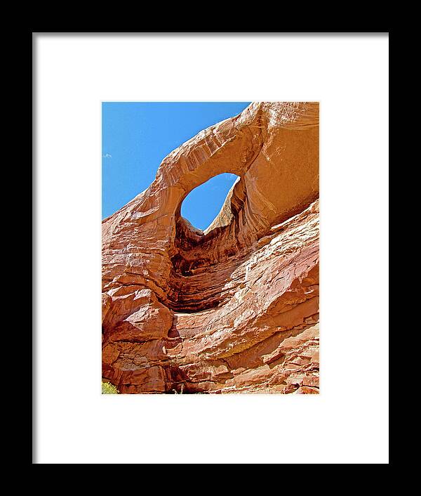 Window In Birthday Arch Off Highway 89 North Framed Print featuring the photograph Window in Birthday Arch off Highway 89 North, Utah by Ruth Hager