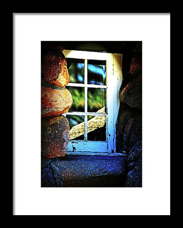Window Framed Print featuring the photograph Window in Rock by Charles Benavidez