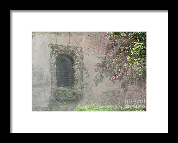 Window In The Wall Framed Print featuring the photograph Window in the Wall by Victoria Harrington