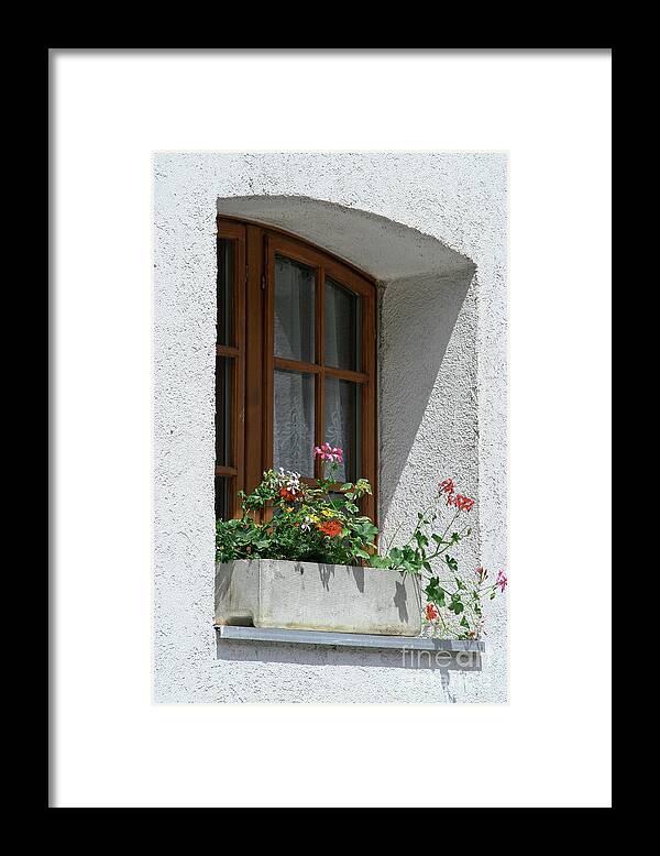  Zermatt Village Framed Print featuring the photograph Window in Zermatt by Christine Amstutz