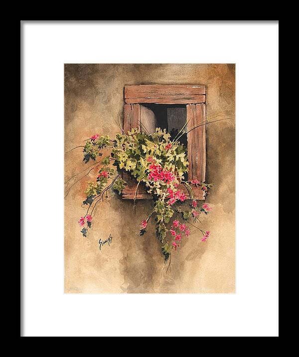 Flower Framed Print featuring the painting Window Niche by Sam Sidders