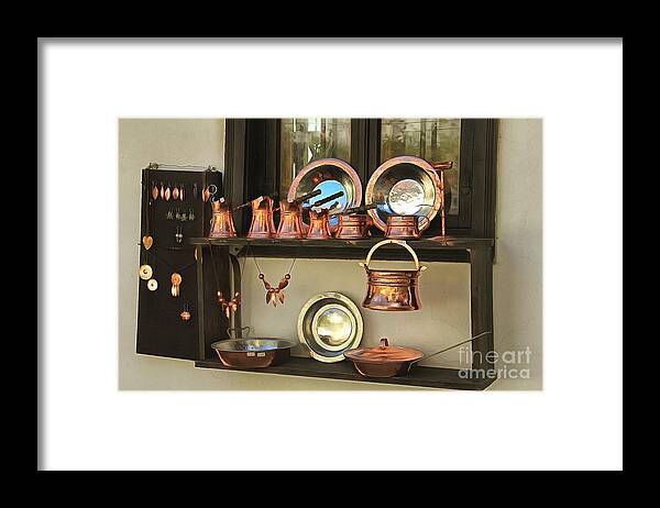 Window Framed Print featuring the photograph Window of a Gift Shop by Eva Lechner
