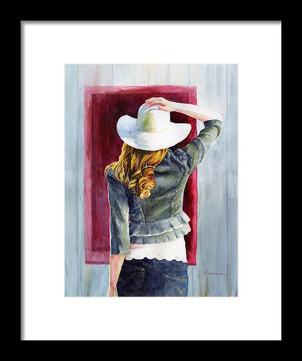 Girl Framed Print featuring the painting Window of Time by Hailey E Herrera