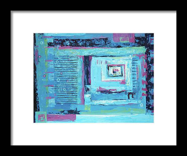 Abstract Framed Print featuring the painting Window Shopping by Lynda Hoffman-Snodgrass