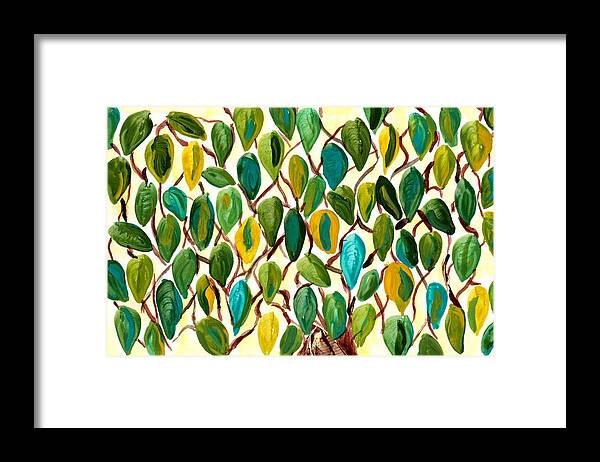 Leaves Framed Print featuring the painting Window Tree by Joanne Cox